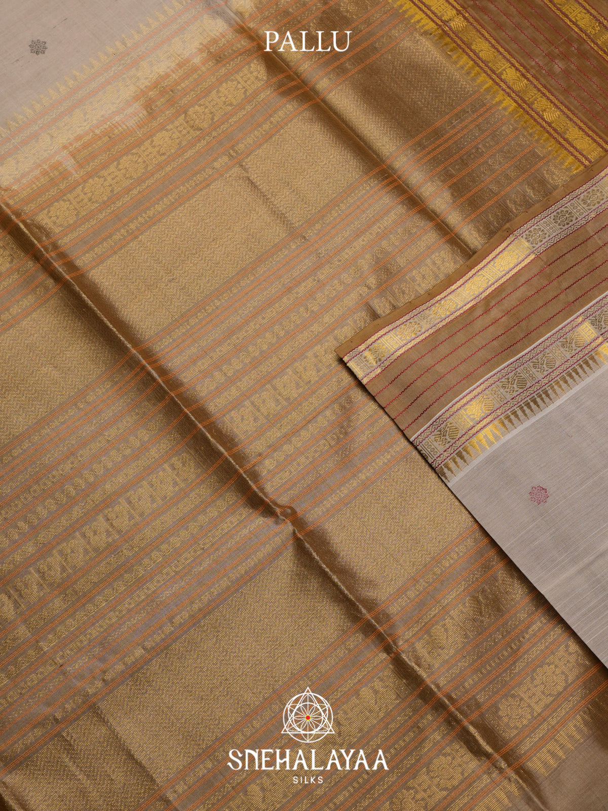 Beige Kuppadam Silk Cotton Saree