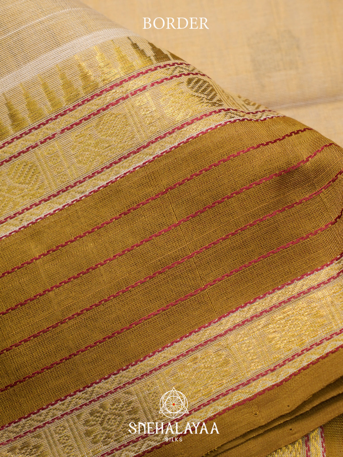 Golden Beige Kuppadam Silk Cotton Saree
