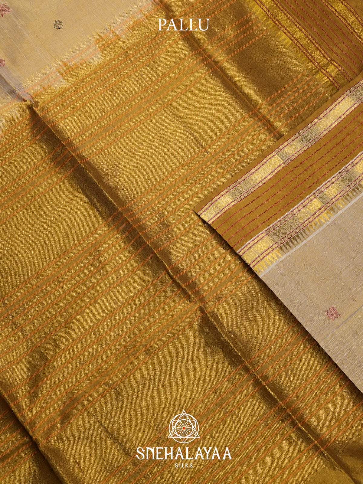 Golden Beige Kuppadam Silk Cotton Saree