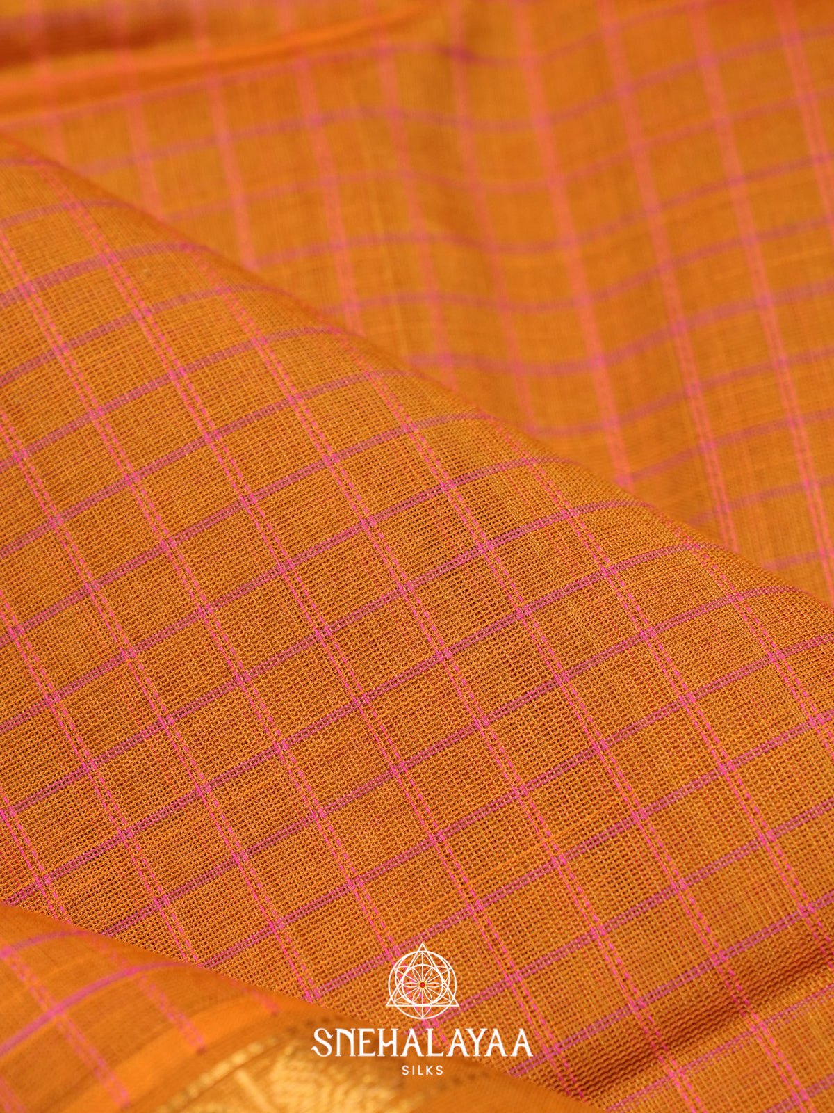 Orange Kuppadam Silk Cotton Saree