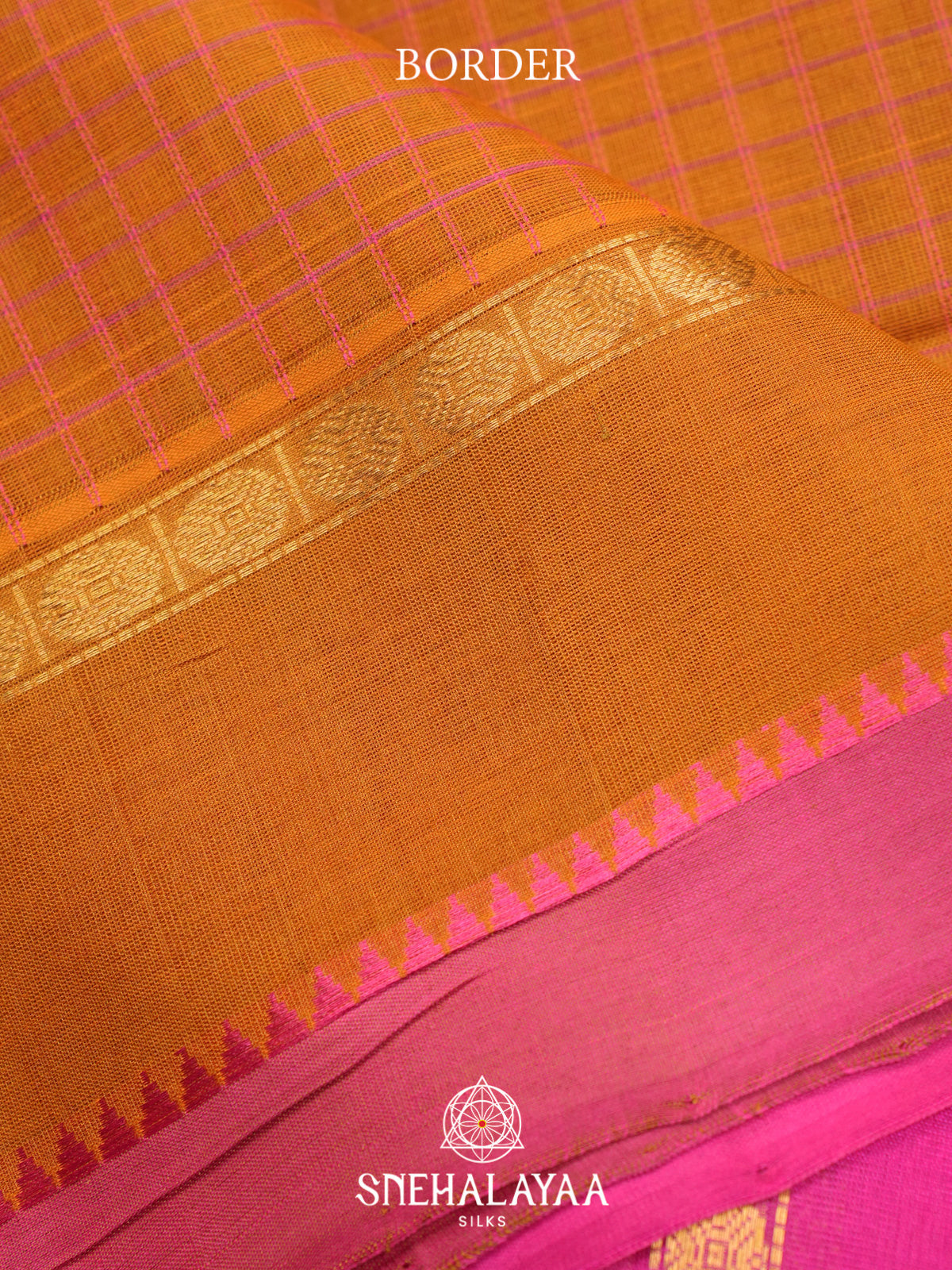 Orange Kuppadam Silk Cotton Saree