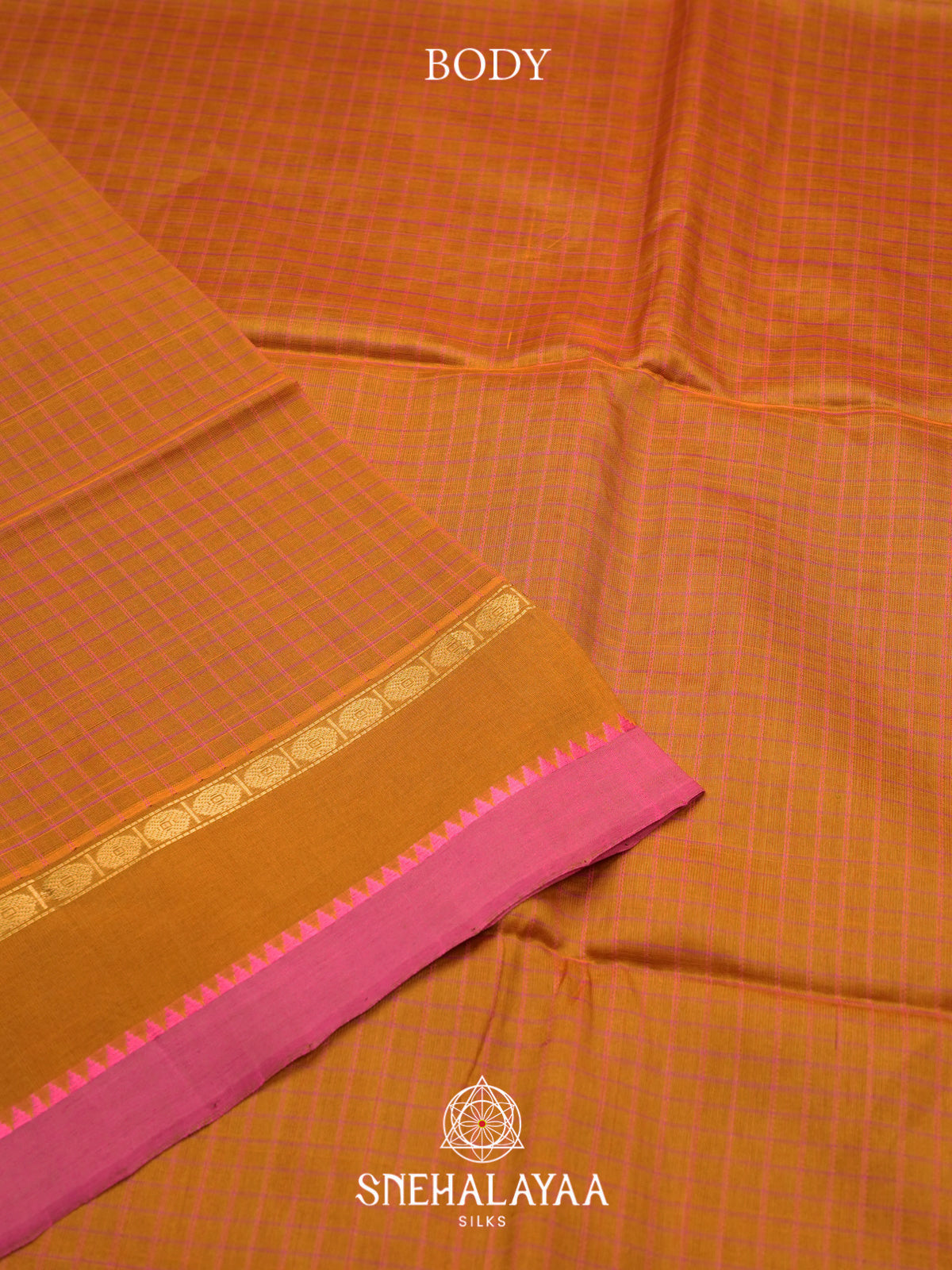 Orange Kuppadam Silk Cotton Saree