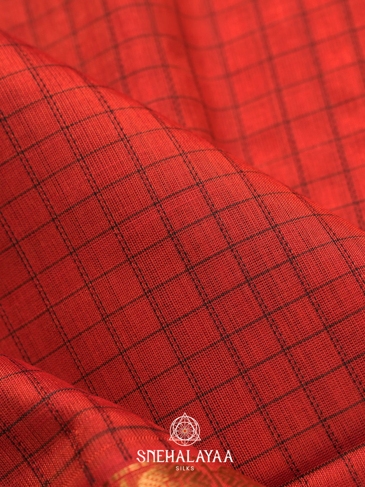 Red Kuppadam Silk Cotton Saree