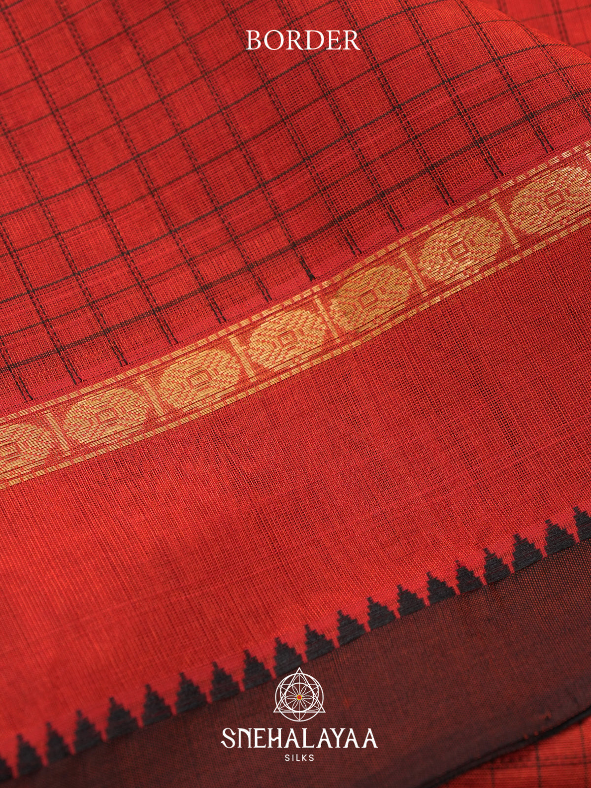 Red Kuppadam Silk Cotton Saree