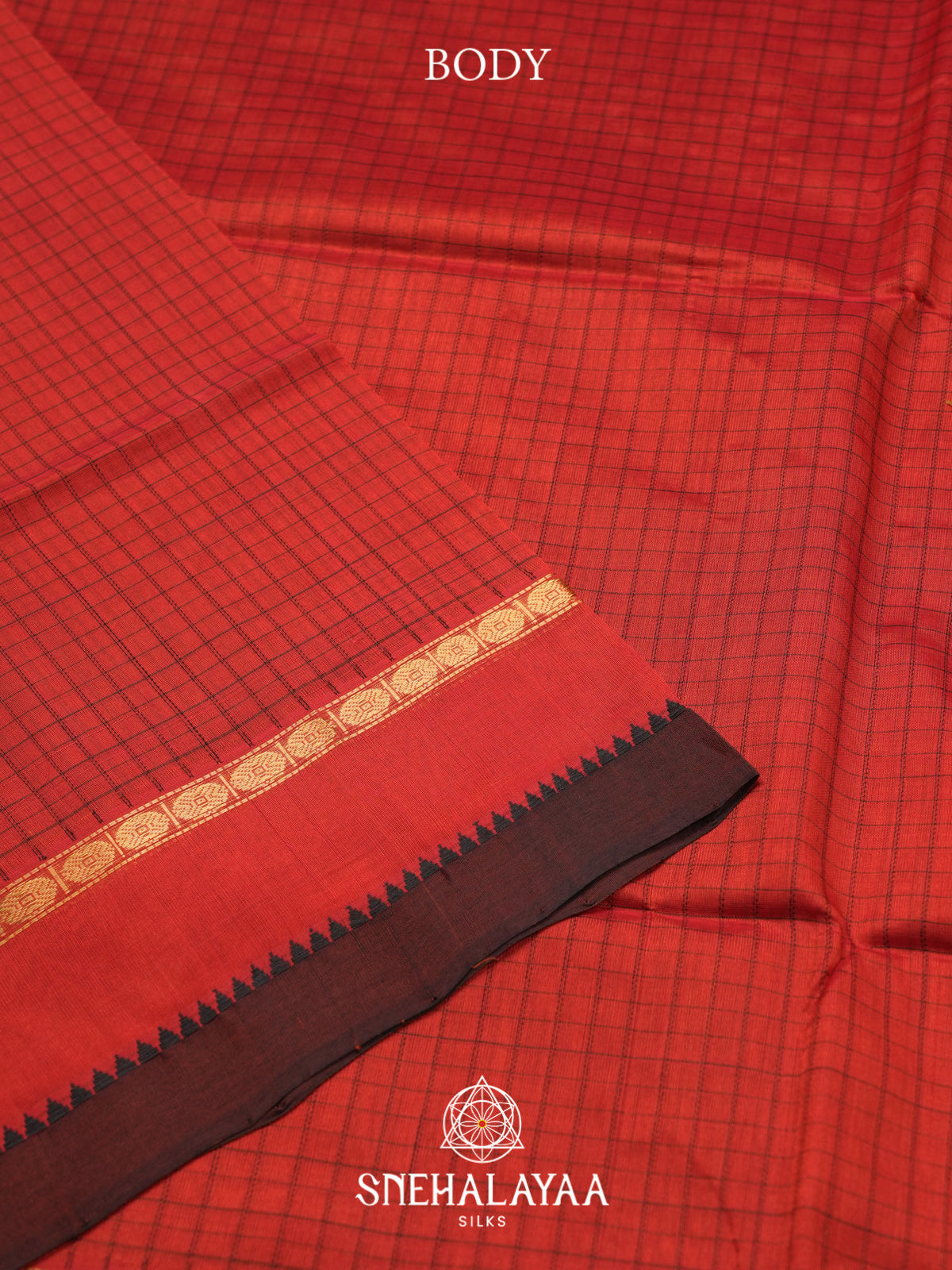 Red Kuppadam Silk Cotton Saree