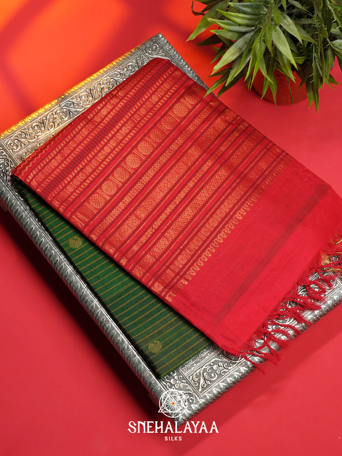 Green Kuppadam Silk Cotton Saree