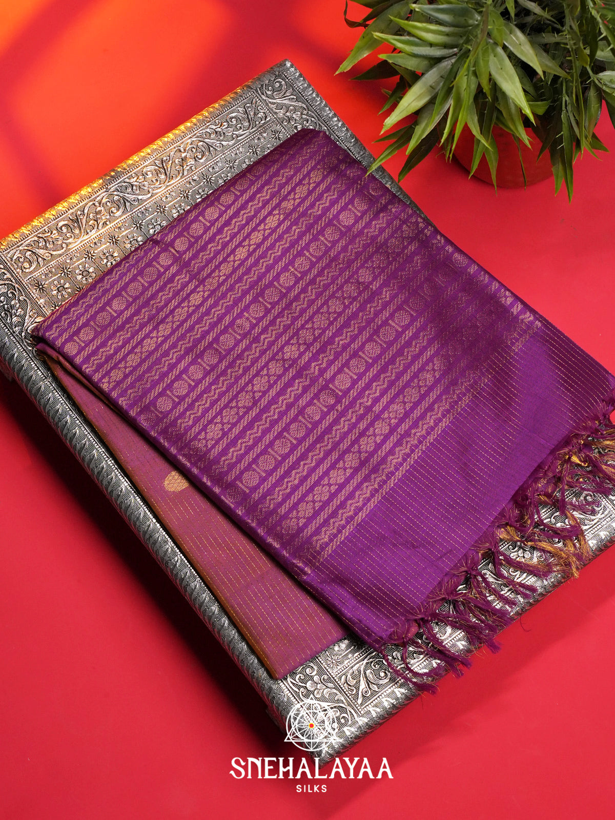 Magenta Kuppadam Silk Cotton Saree