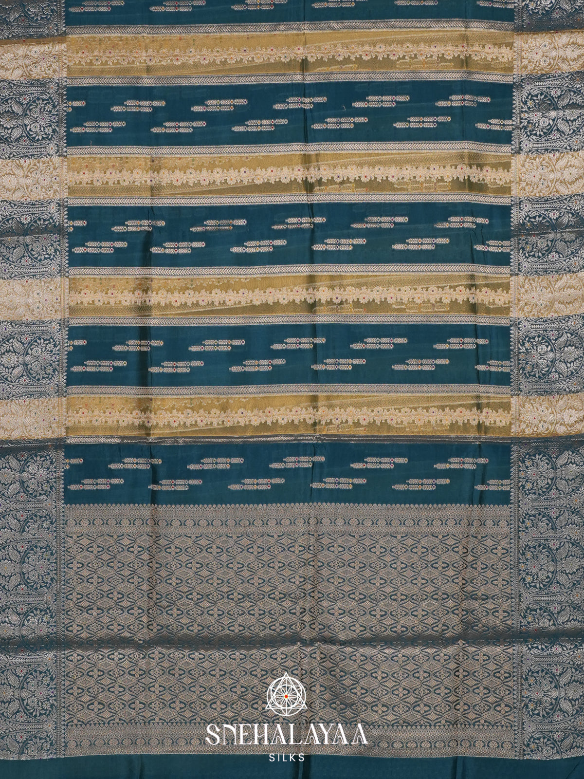 Teal Blue Banaras Saree