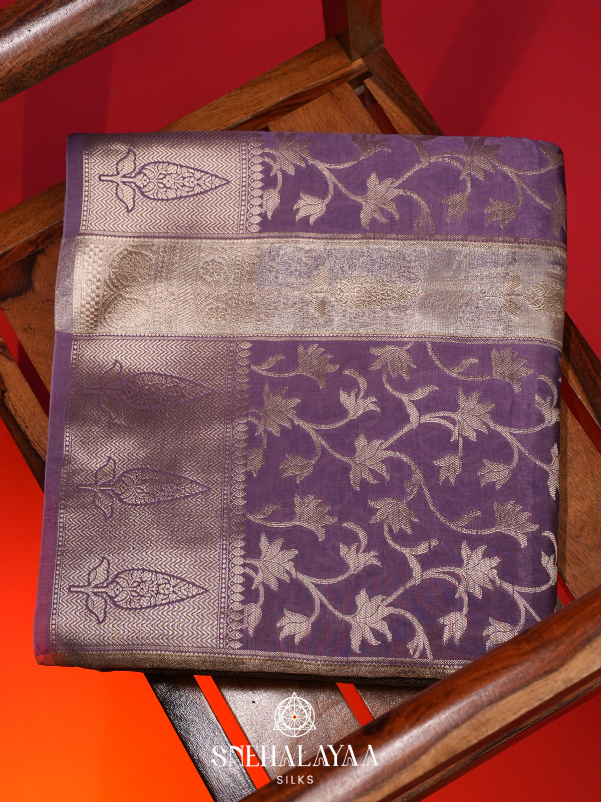 Lilac Banaras Saree