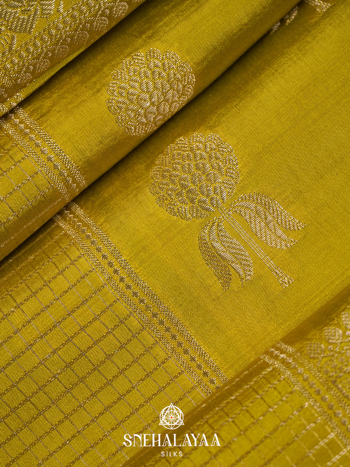 Lime Green Banaras Saree
