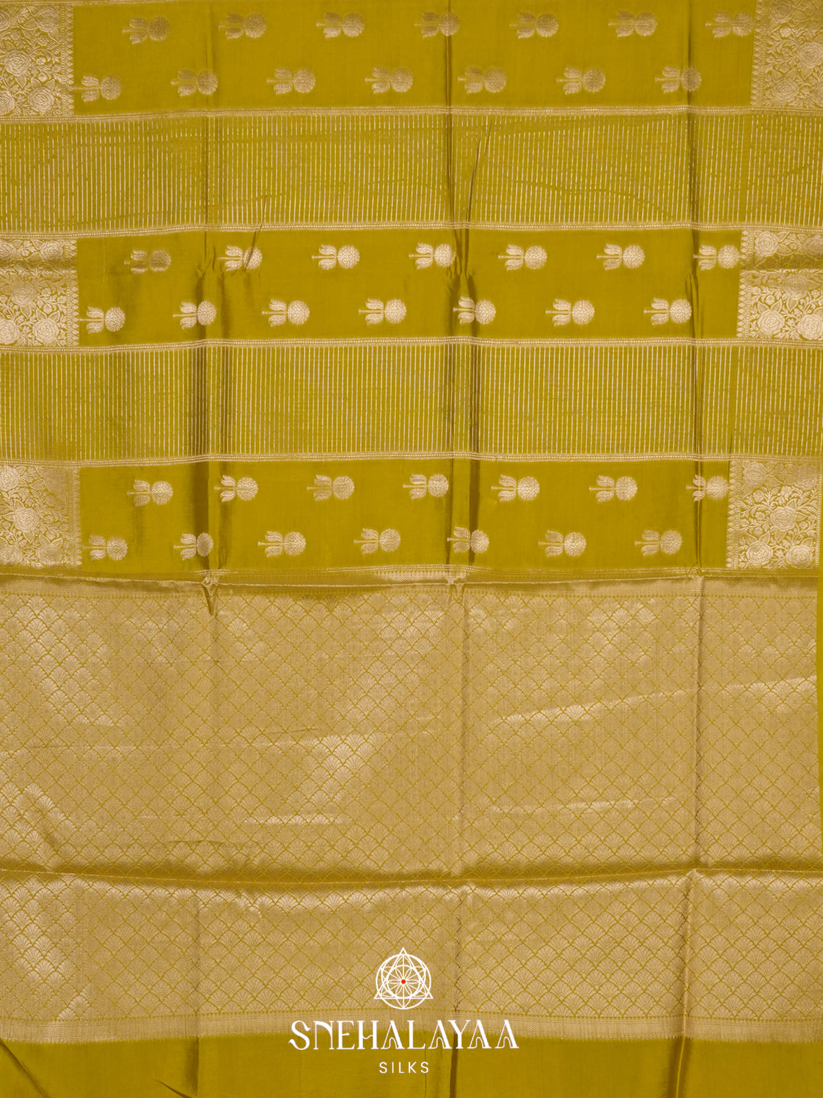 Lime Green Banaras Saree