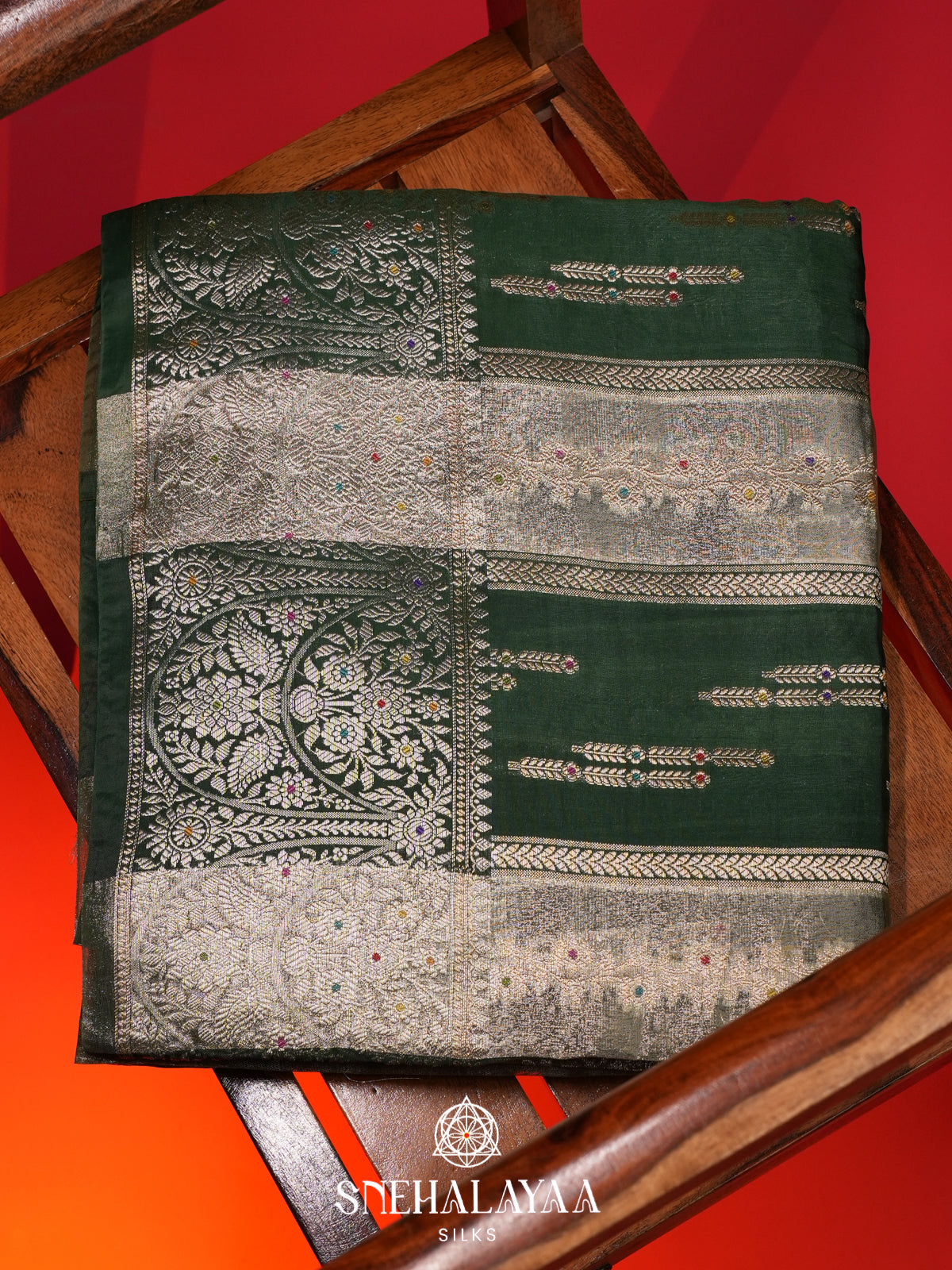 Forest Green Banaras Saree