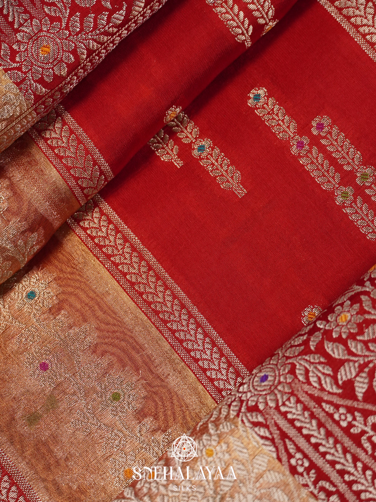 Rust Orange Banaras Saree
