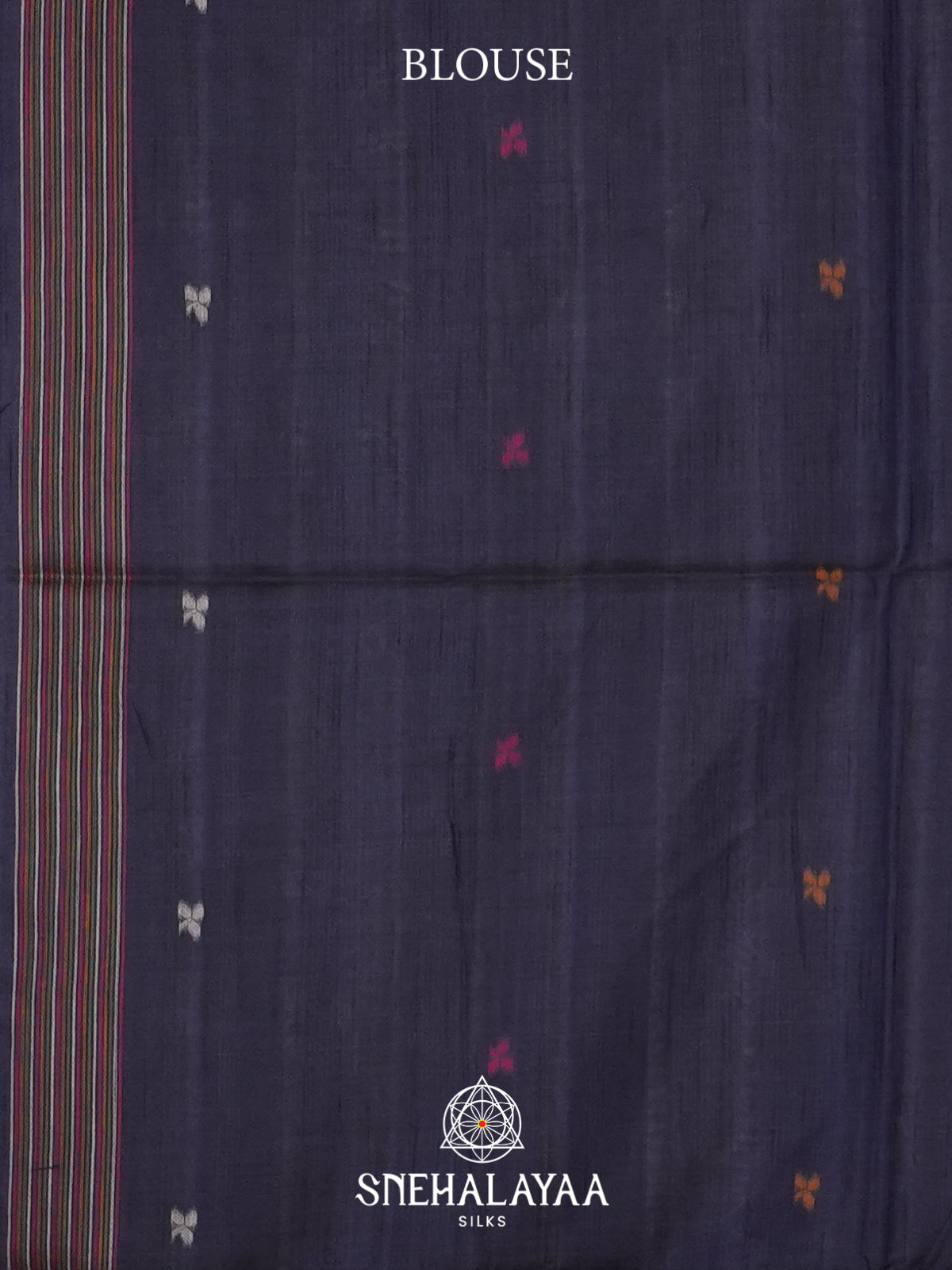 Beige With Midnight Blue Border Tussar Saree
