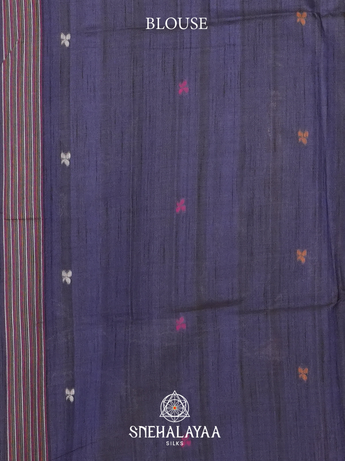 Beige With Purple Border Tussar Saree