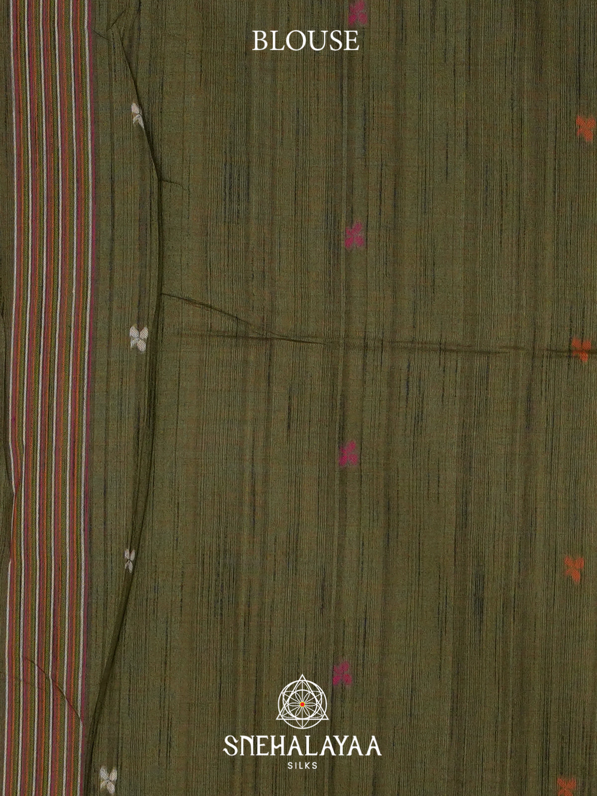 Beige With Olive Green Border Tussar Saree