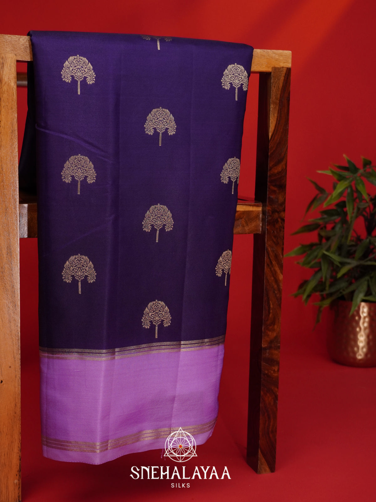 Navy Blue Banarasi Saree