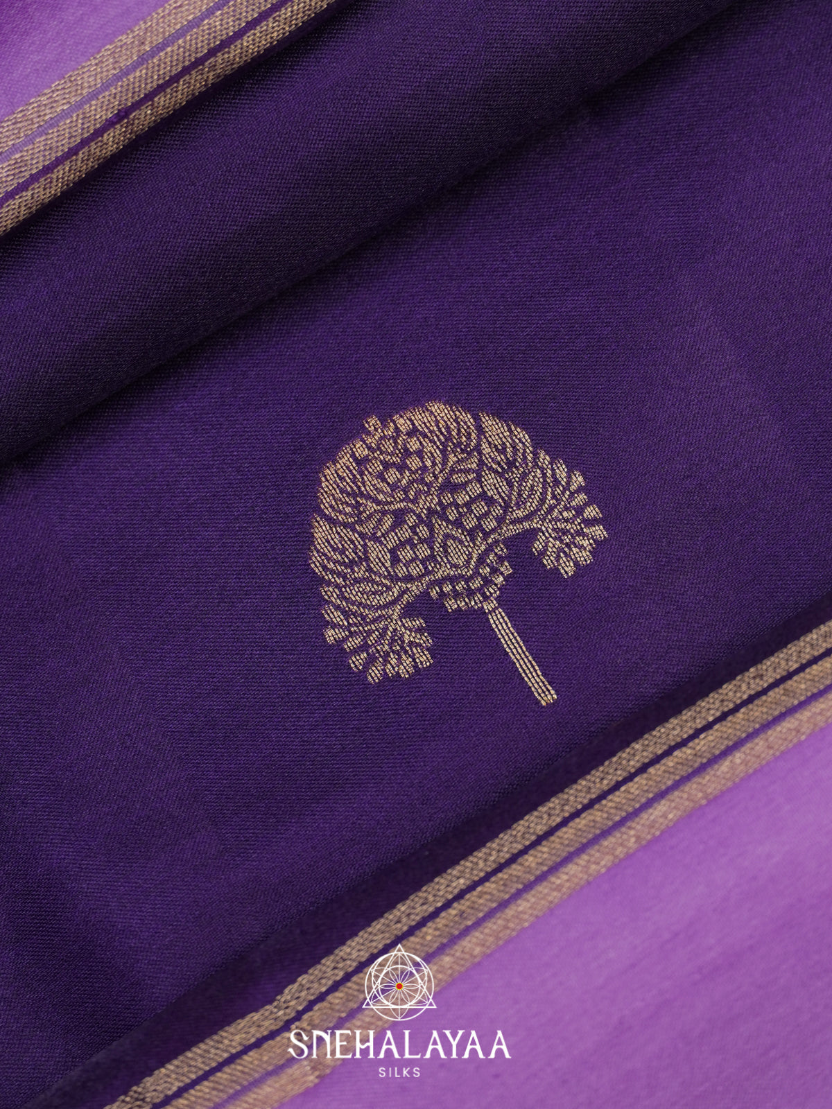 Navy Blue Banarasi Saree
