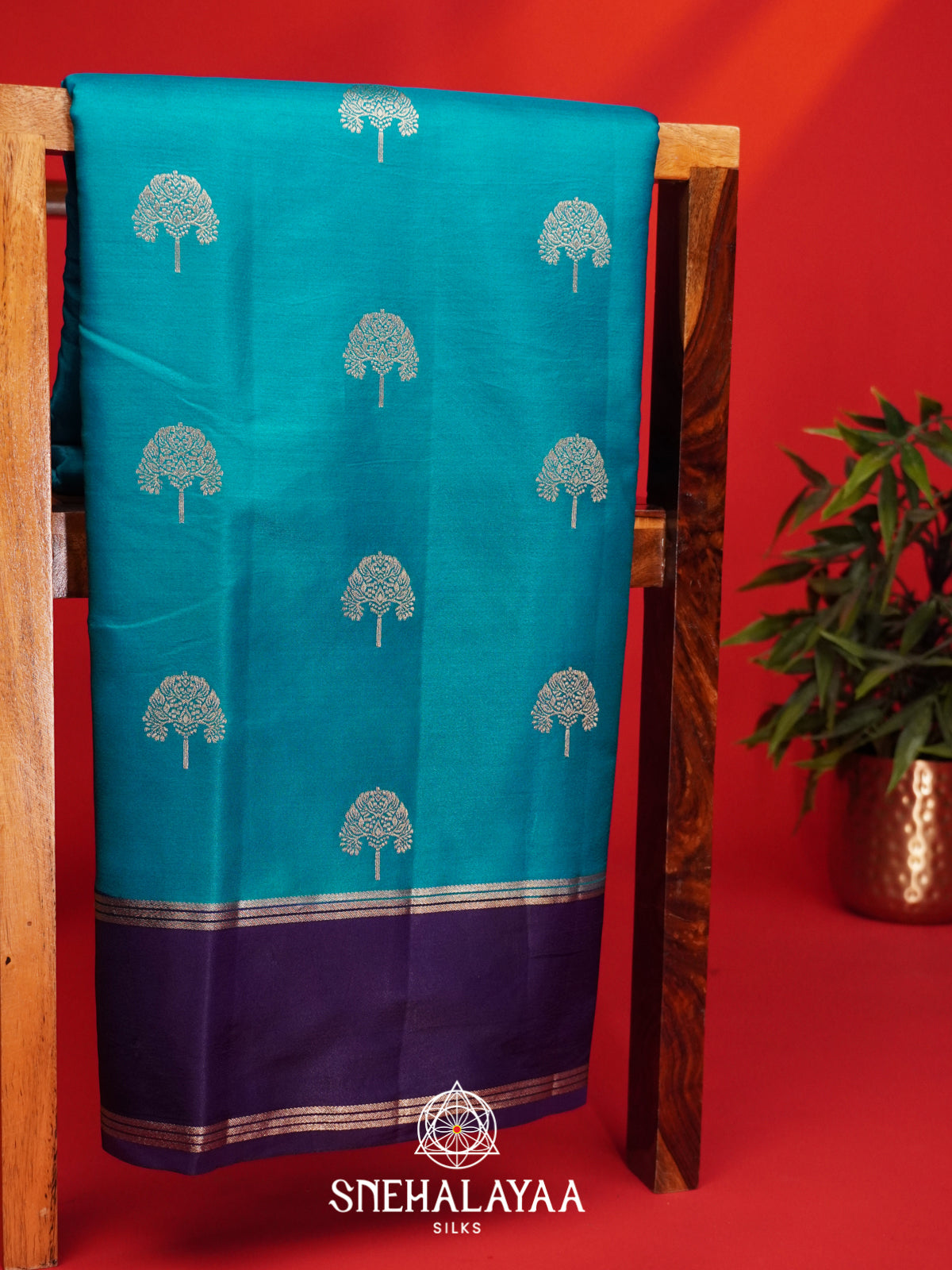 Sky Blue Banarasi Saree