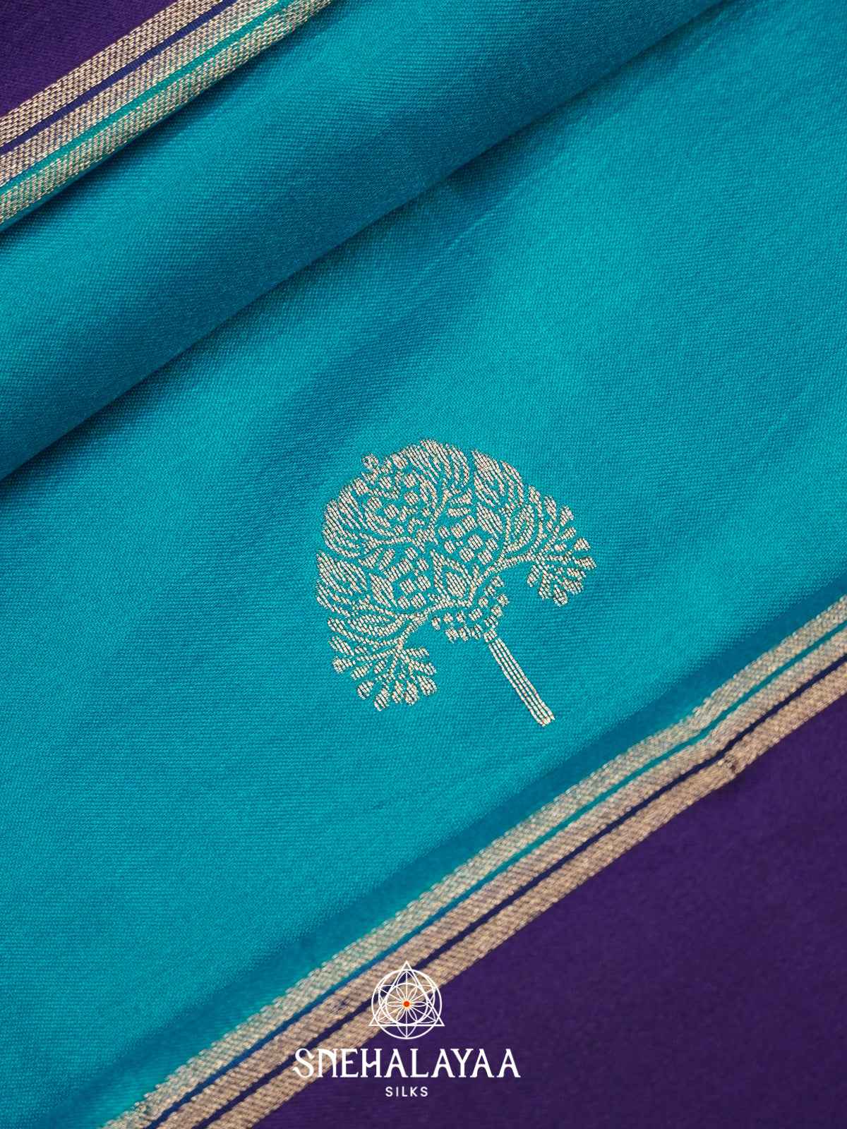 Sky Blue Banarasi Saree