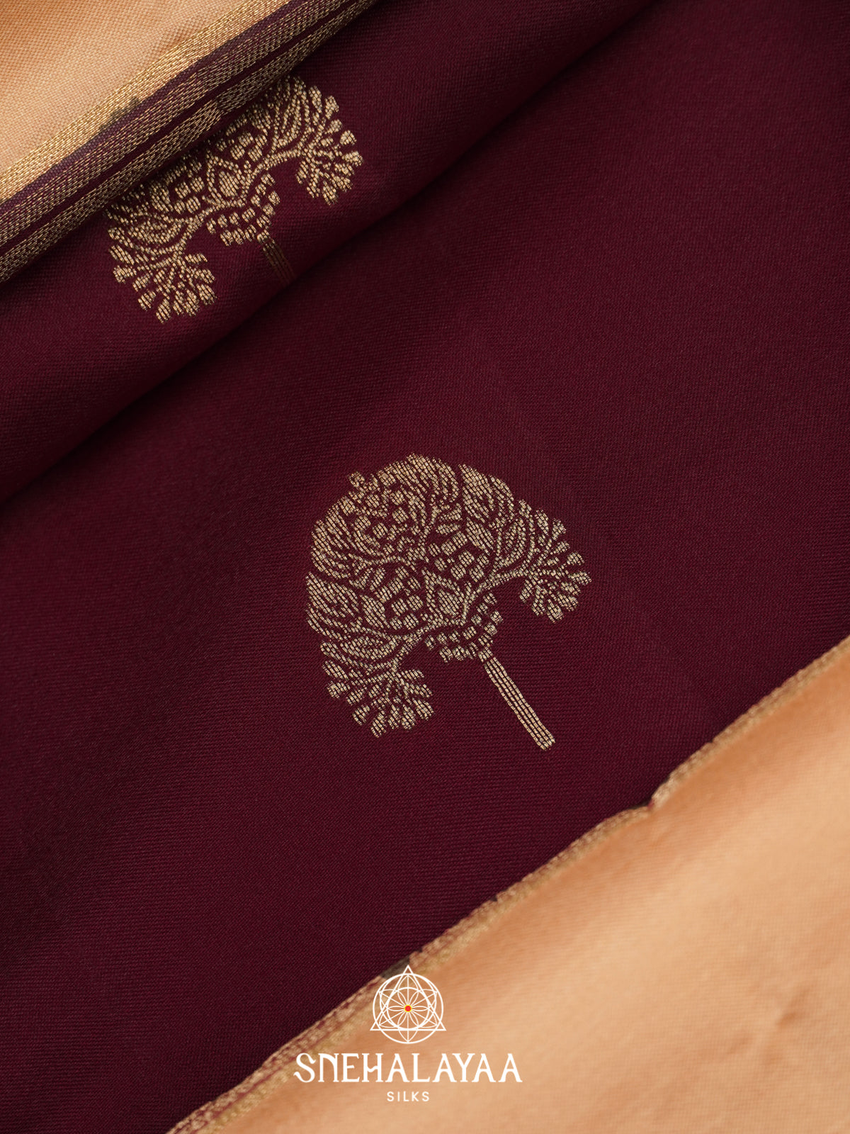 Maroon Banarasi Saree