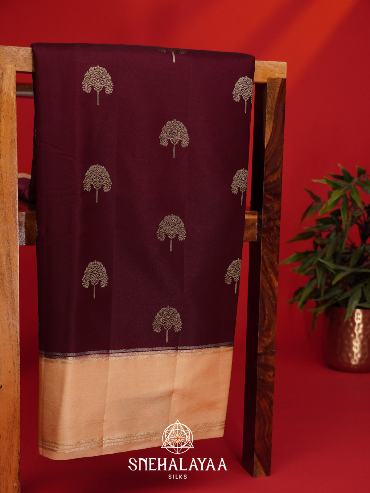 Maroon Banarasi Saree