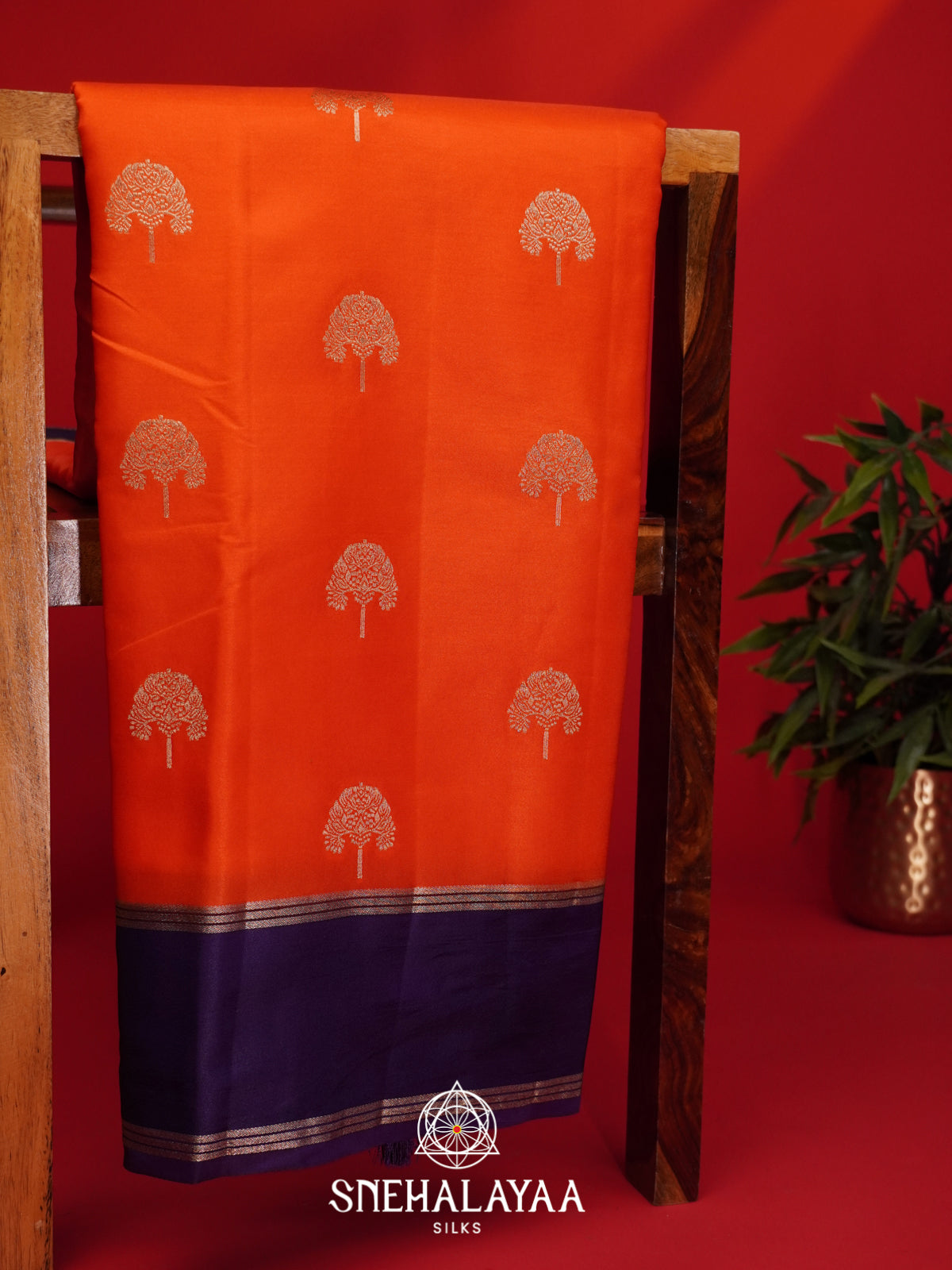 Orange Banarasi Saree