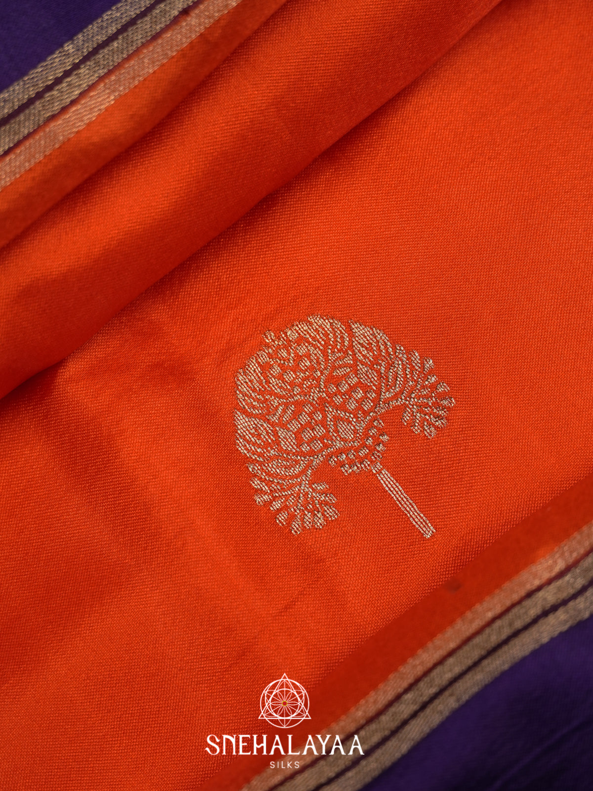 Orange Banarasi Saree