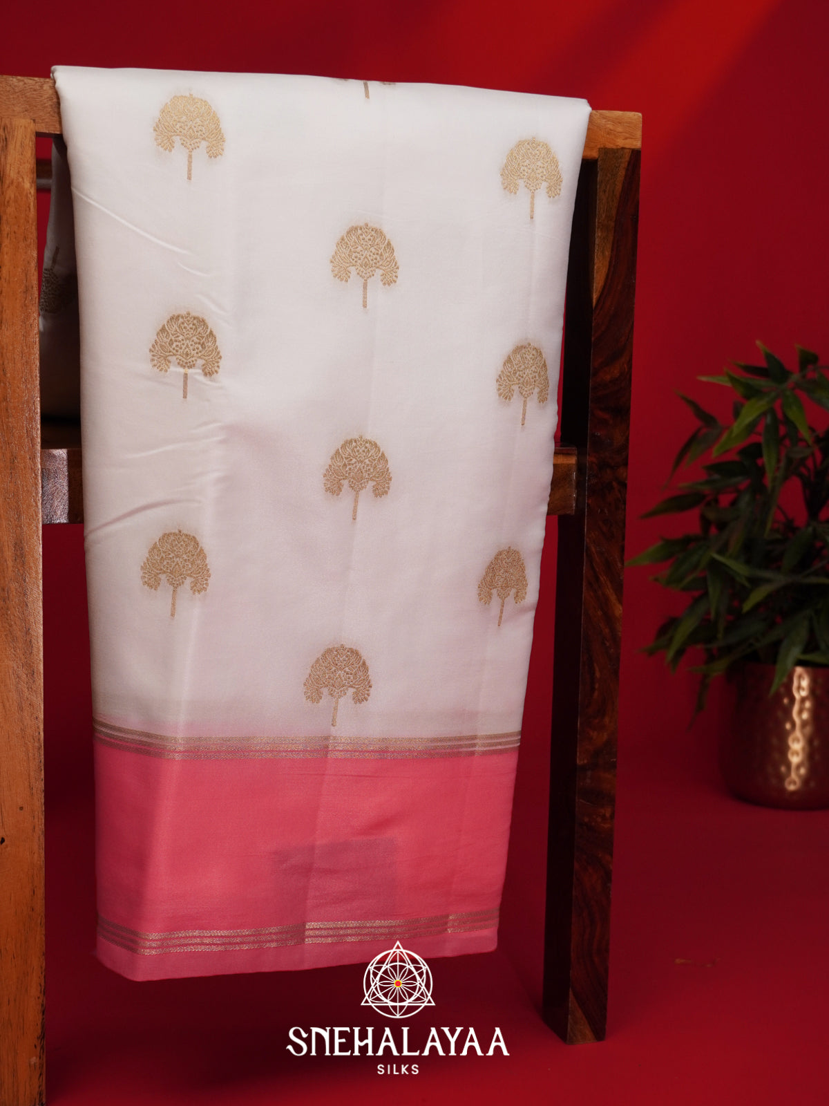 White Banarasi Saree