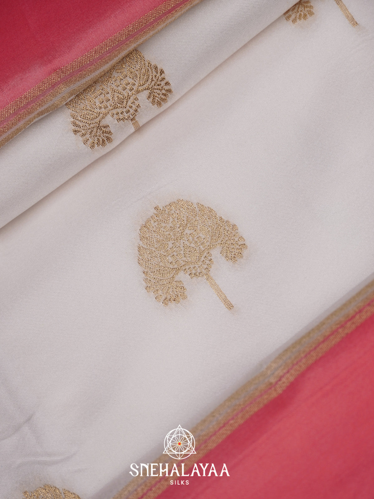 White Banarasi Saree