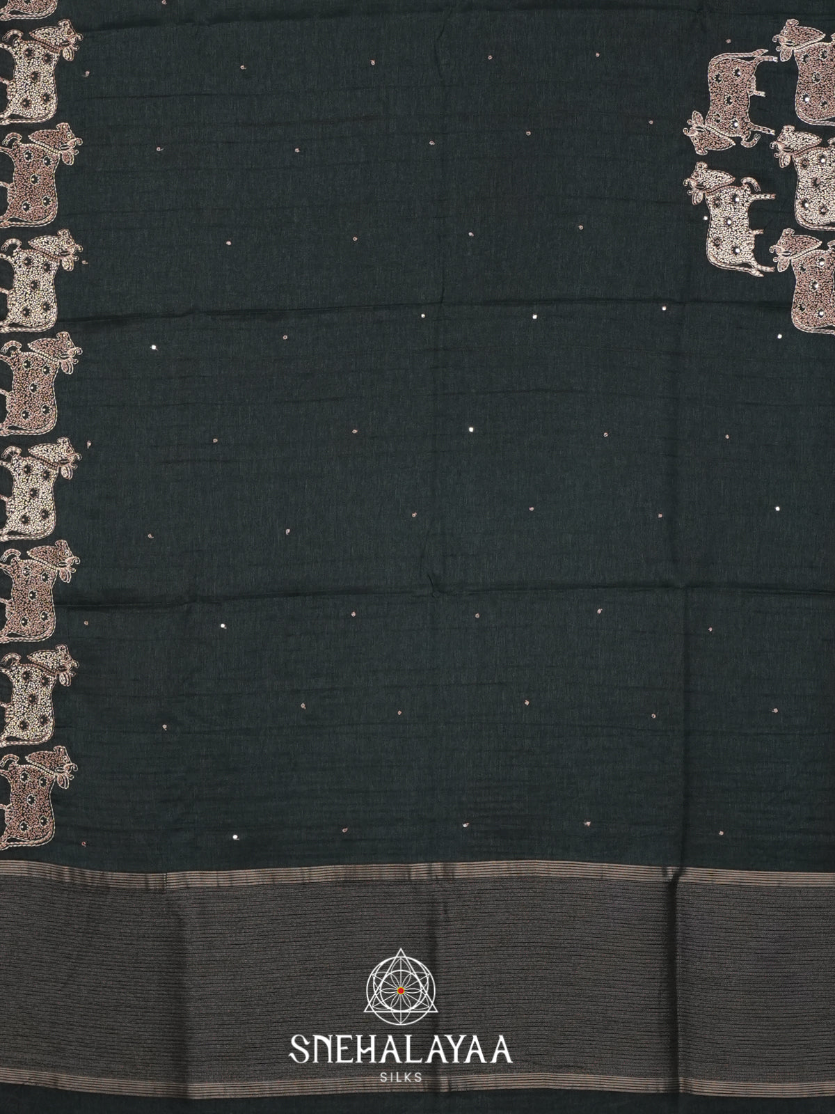 Black Tussar Saree