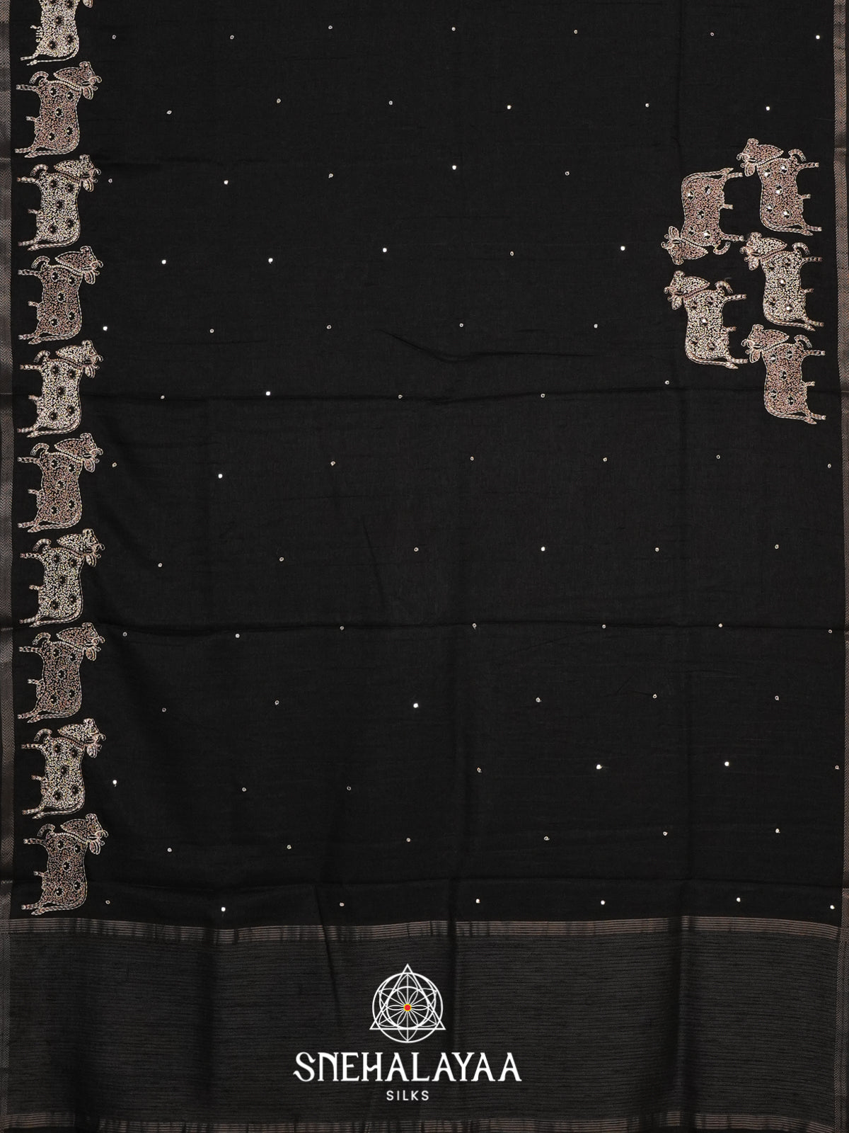 Black Tussar Saree