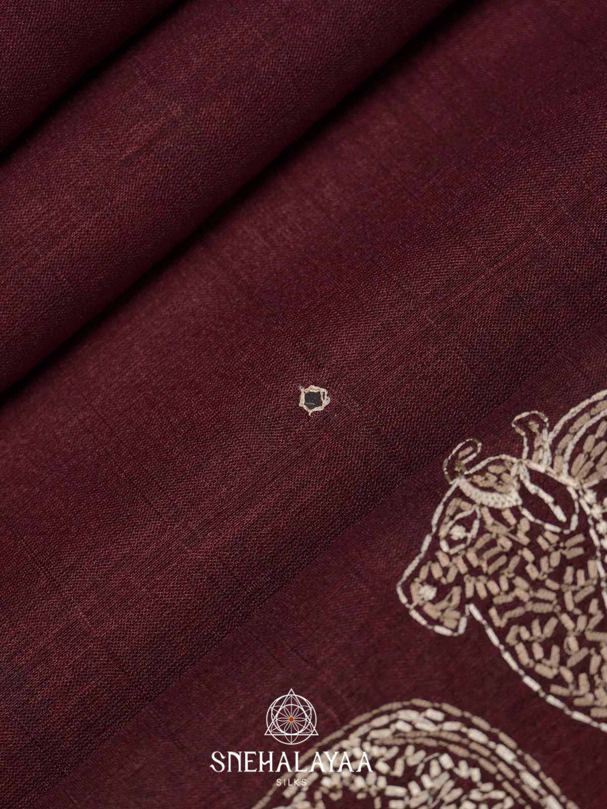 Maroon Tussar Saree