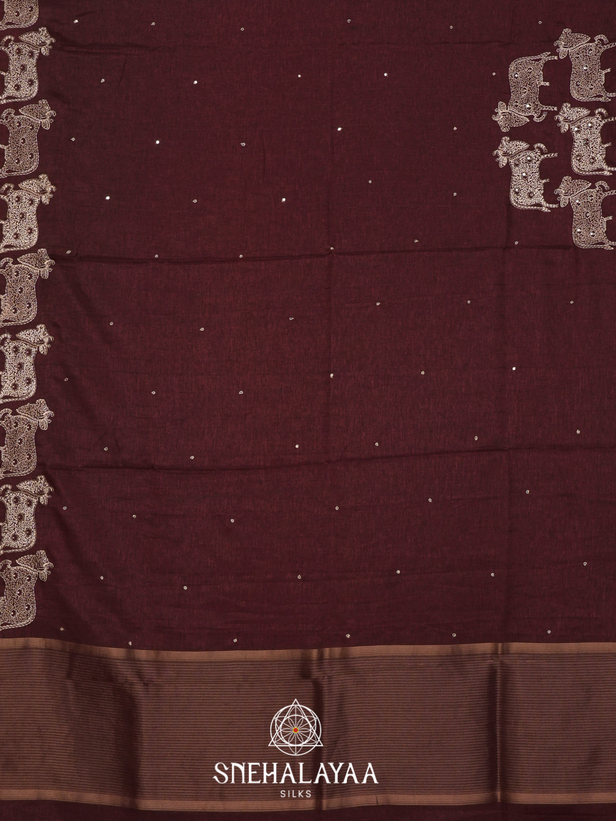 Maroon Tussar Saree