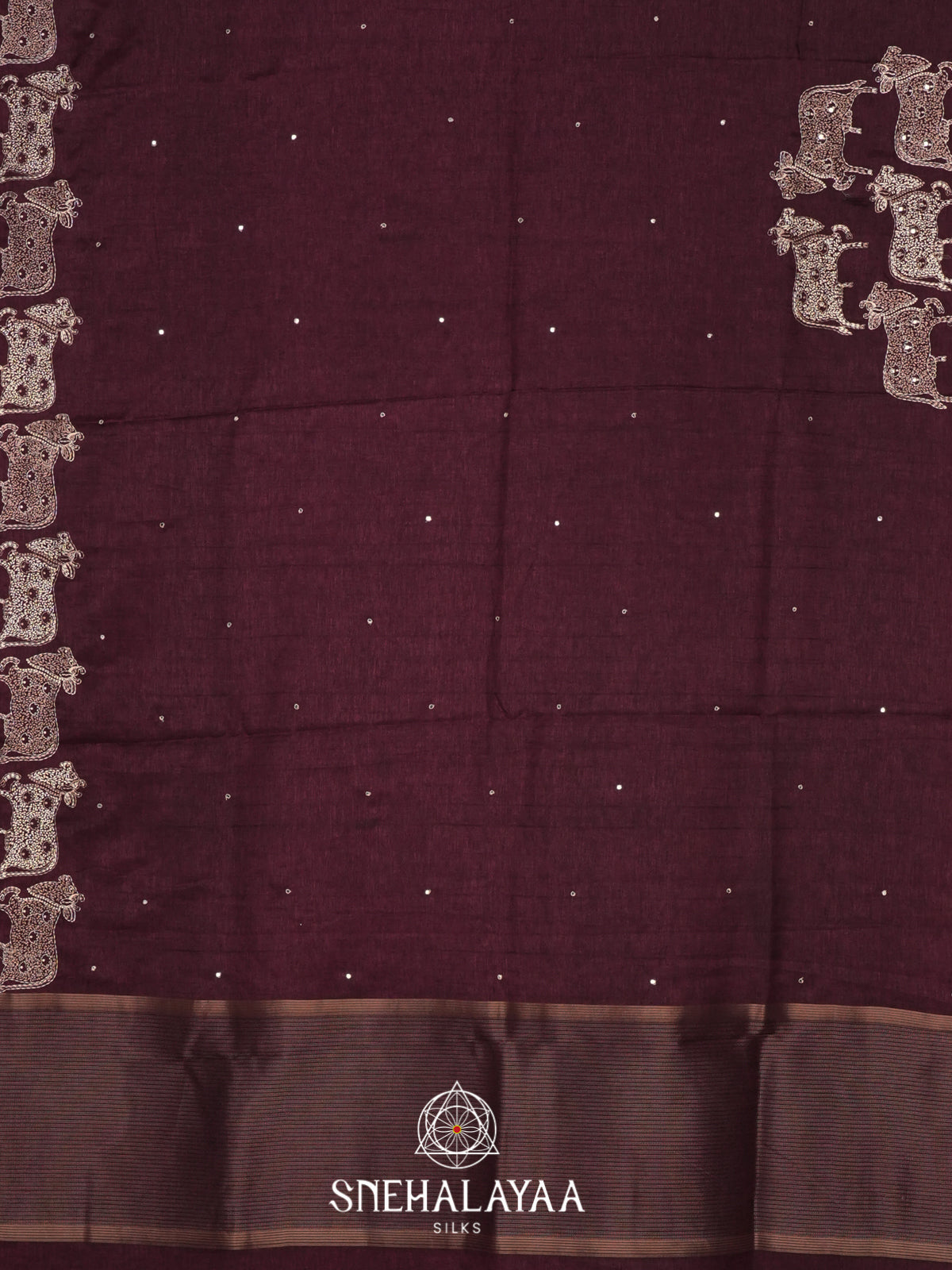 Wine Tussar Saree