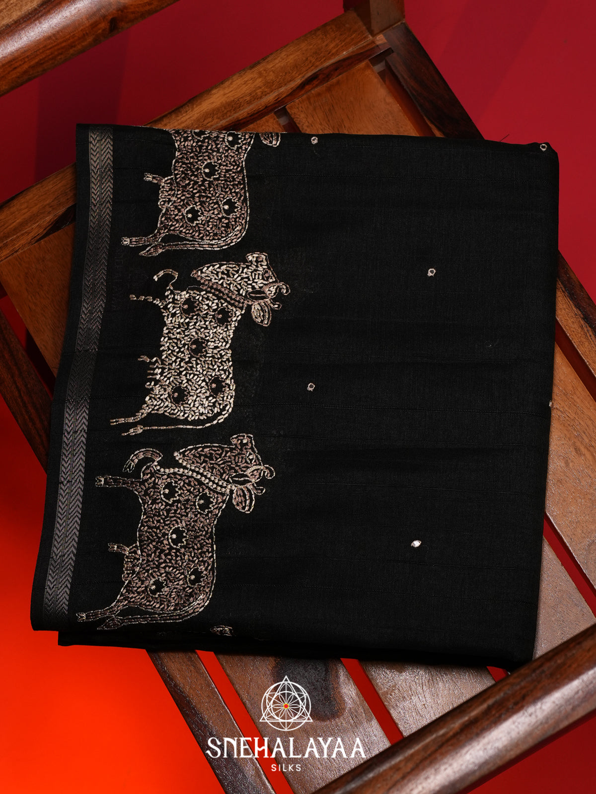 Black Tussar Saree
