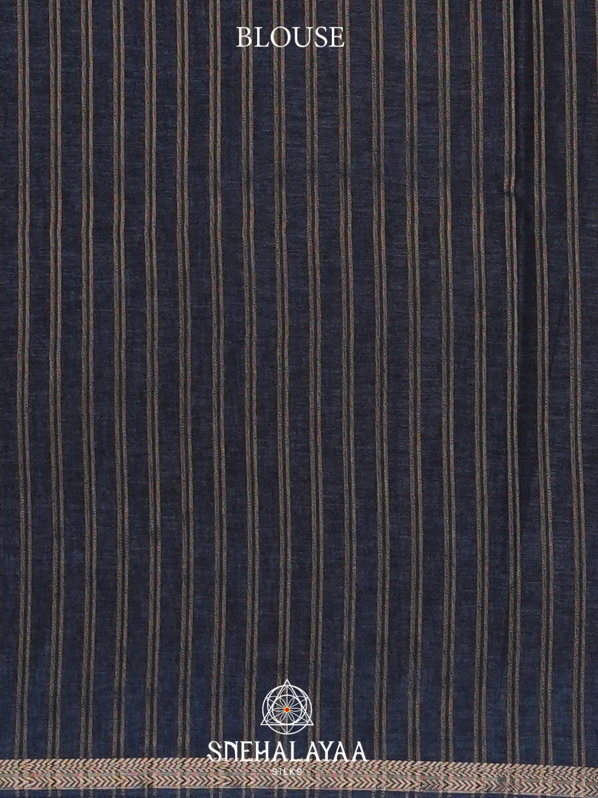Ink Blue Tussar Saree