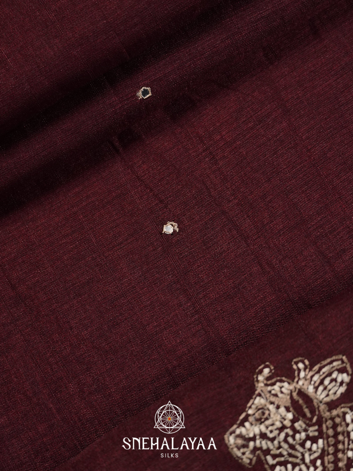 Maroon Tussar Saree