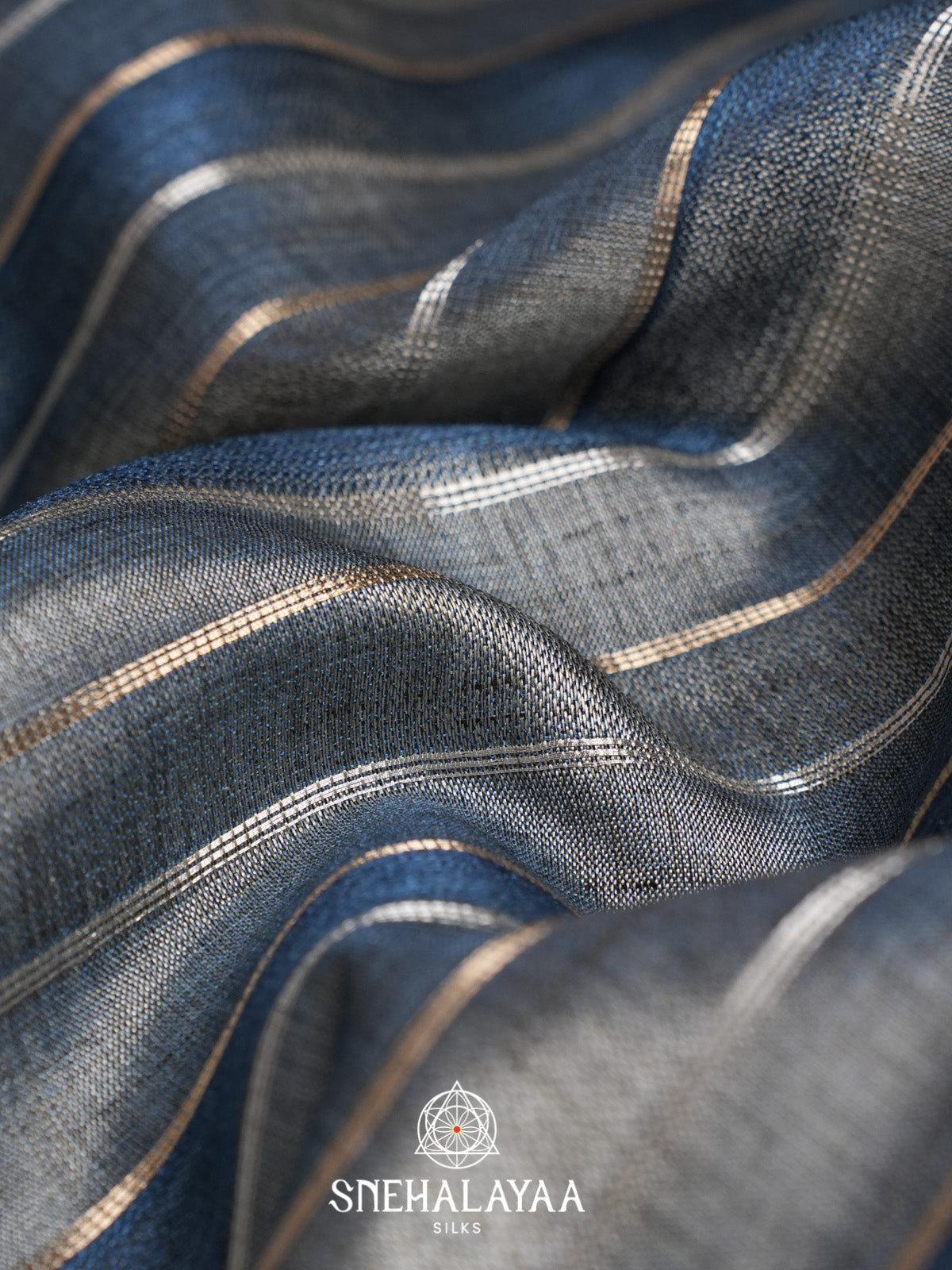 Blue Tussar Saree