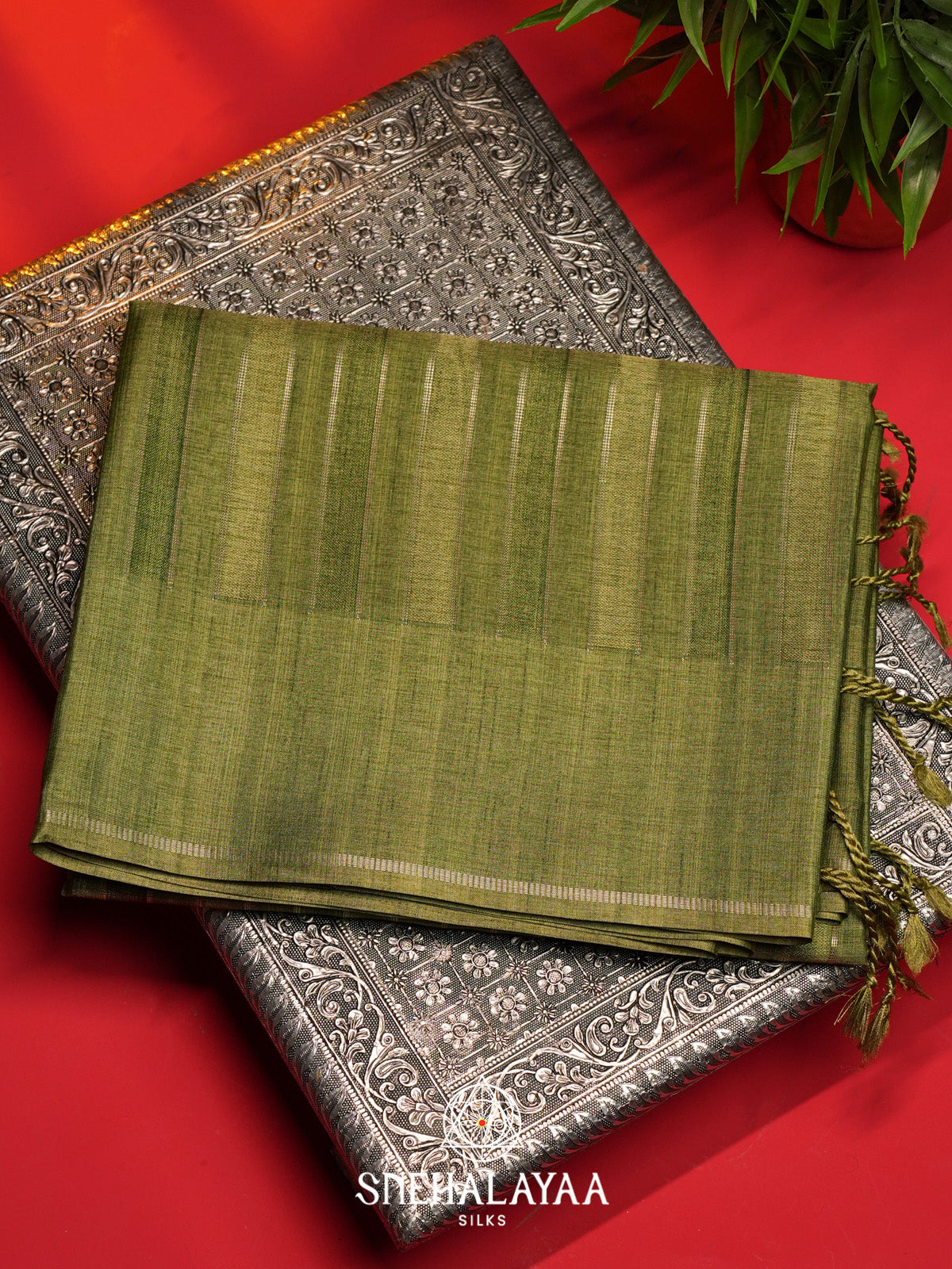 Green Tussar Saree