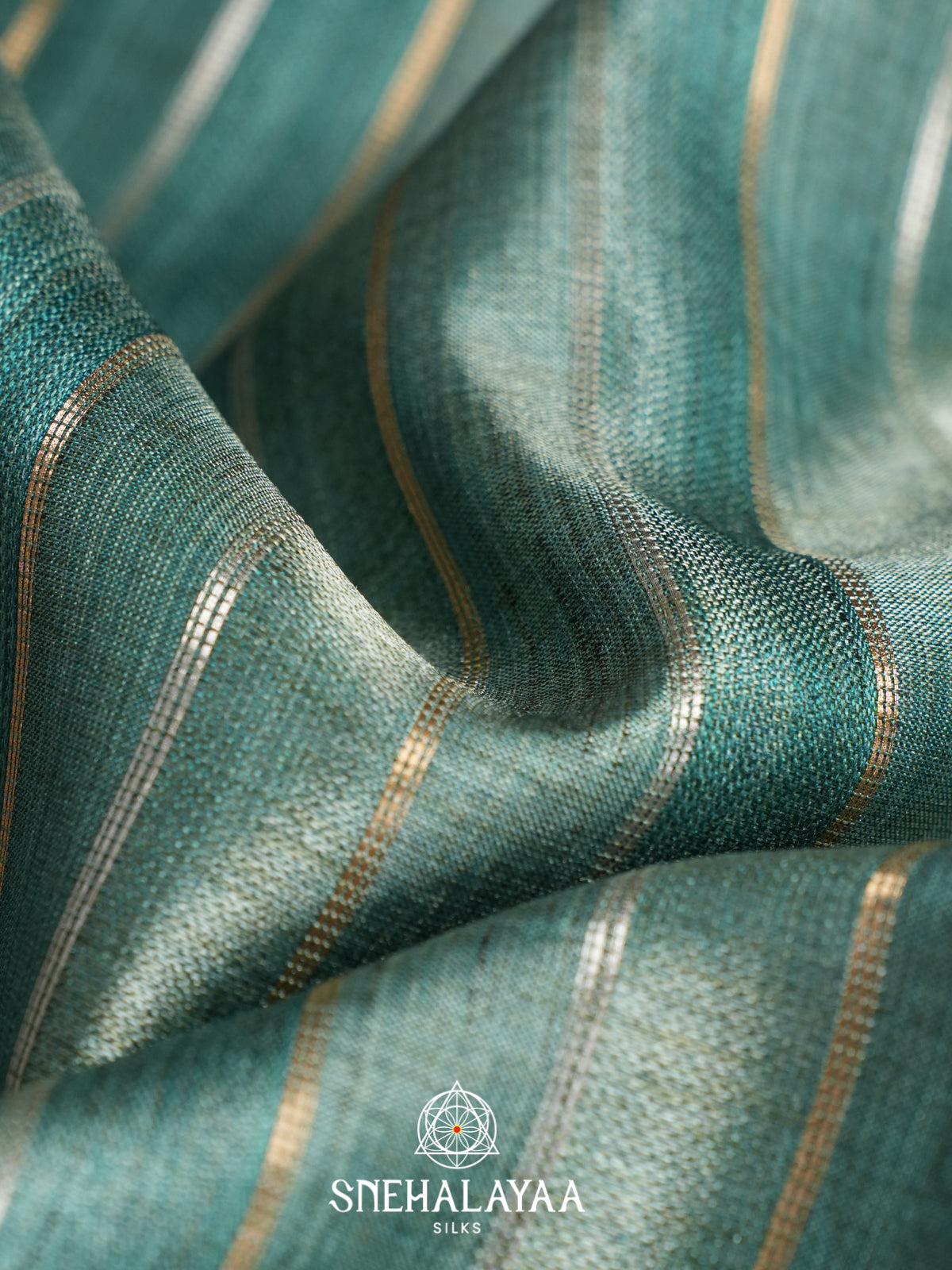Teal Green Tussar Saree