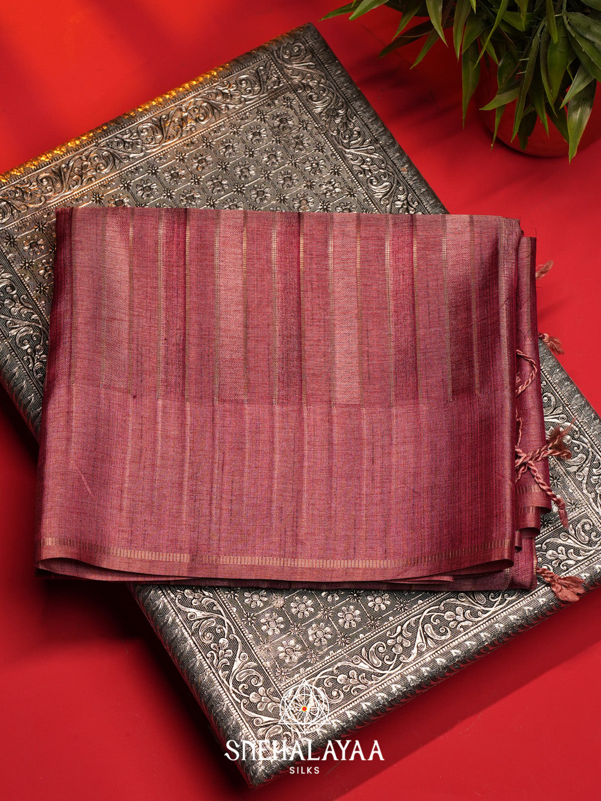 Pink Tussar Saree