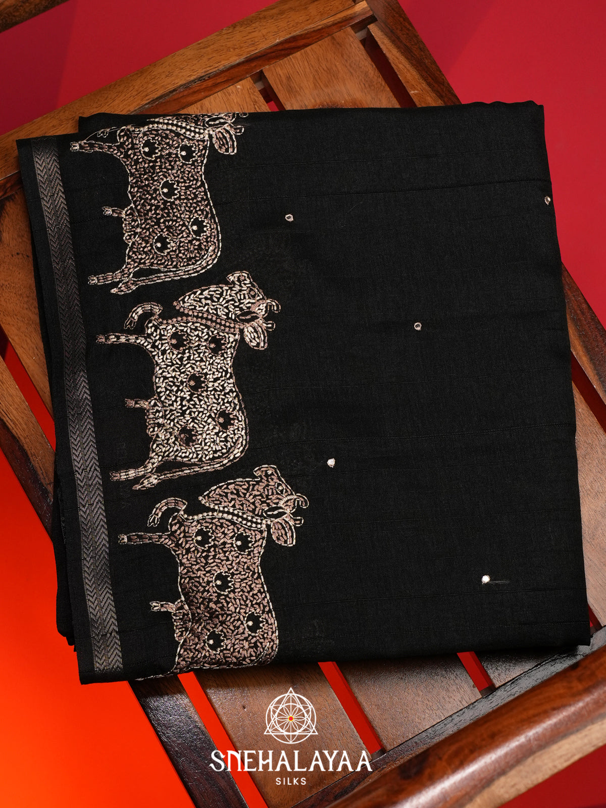 Black Tussar Saree