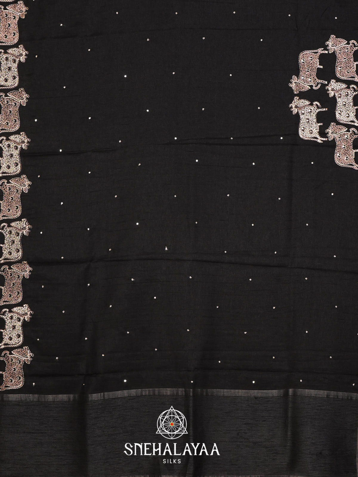 Black Tussar Saree