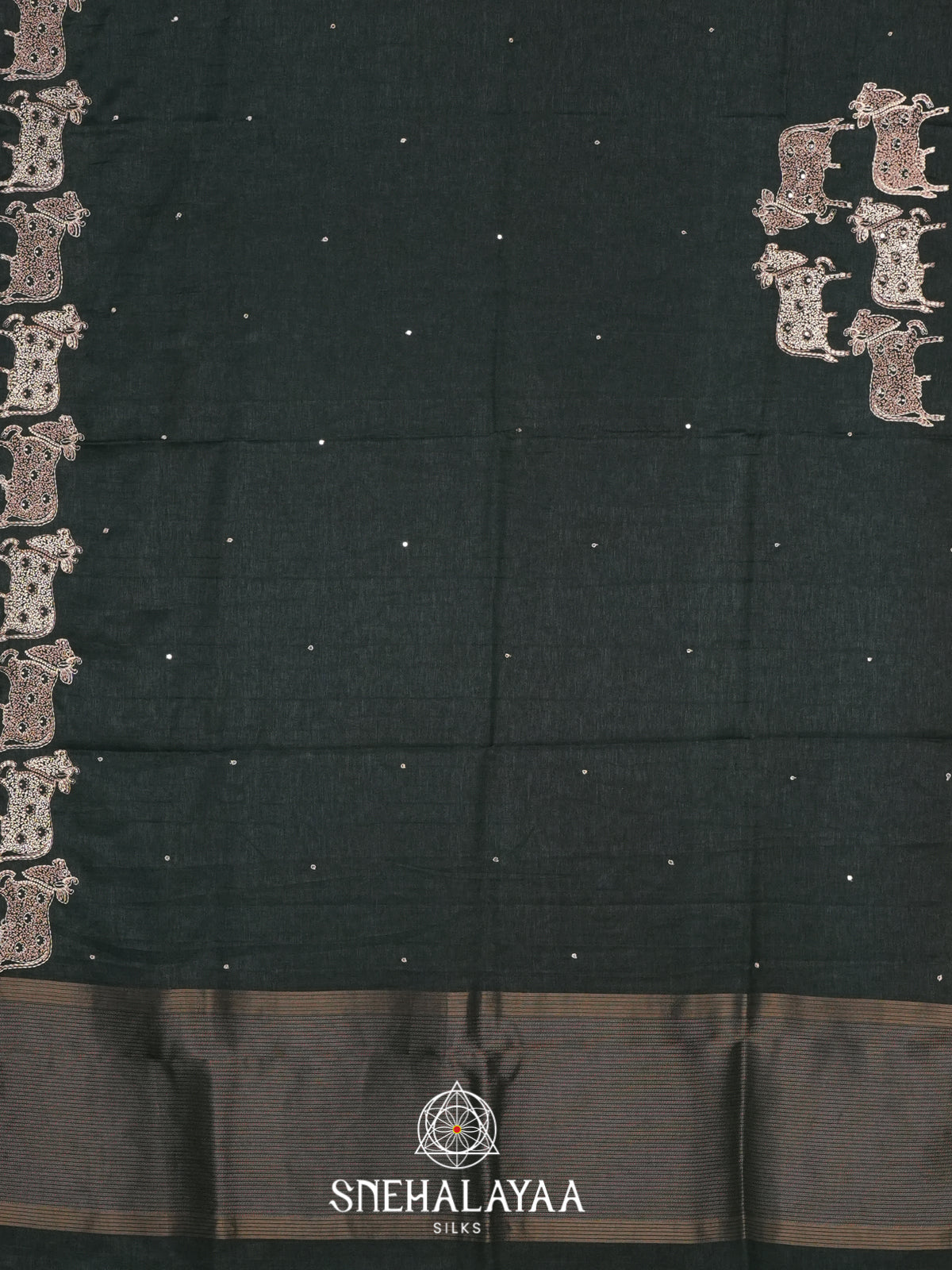 Forest Green Tussar Saree