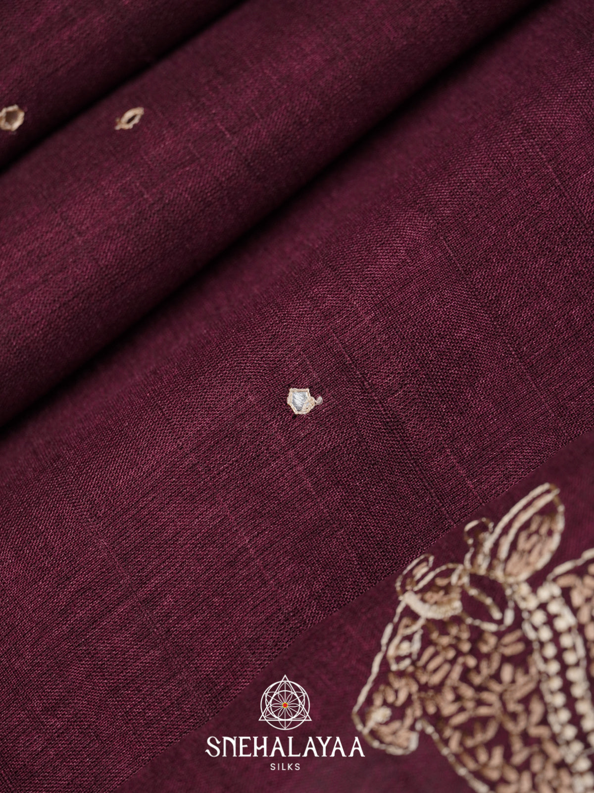 Wine Tussar Saree