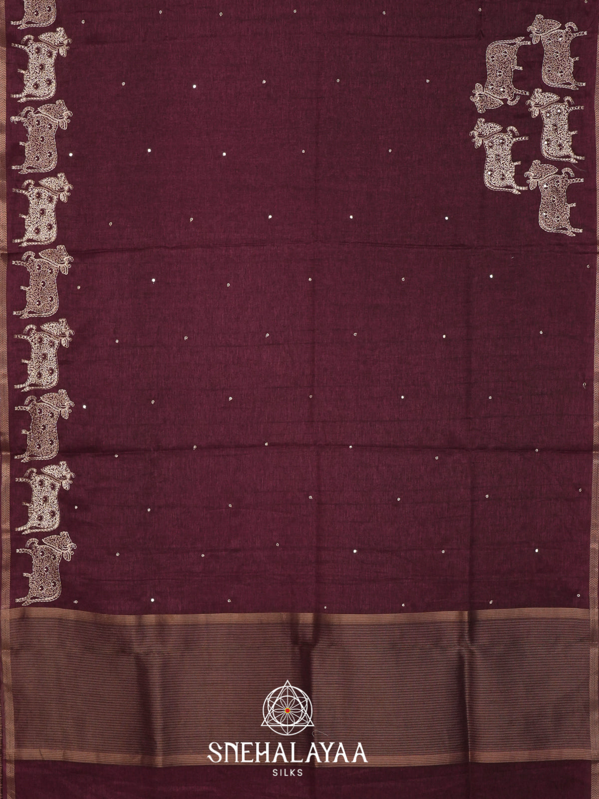 Wine Tussar Saree