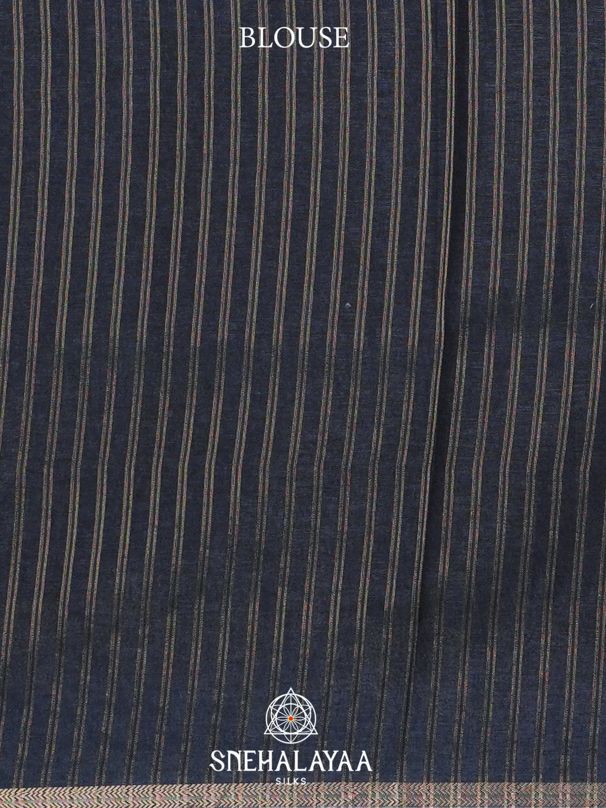 Navy Blue Tussar Saree