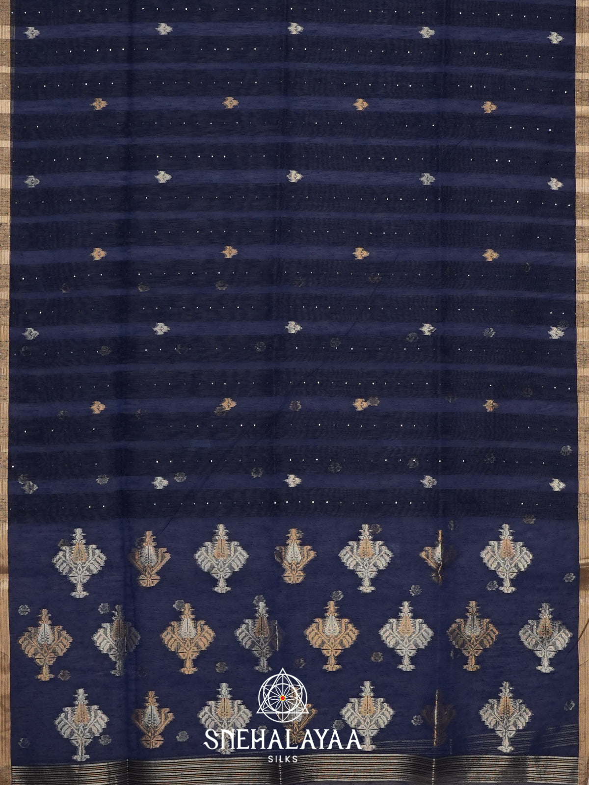 Midnight Blue Organza Saree