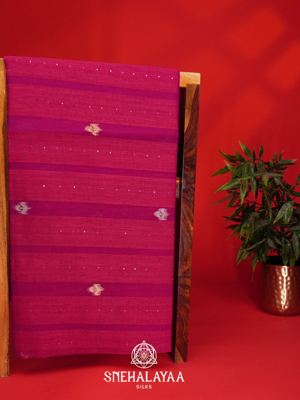 Ruby Pink Organza Saree